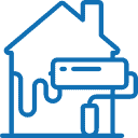 Bright blue home with detailed exterior painting done by Central Coast Painter Corp, showcasing professional craftsmanship and vibrant color retention.